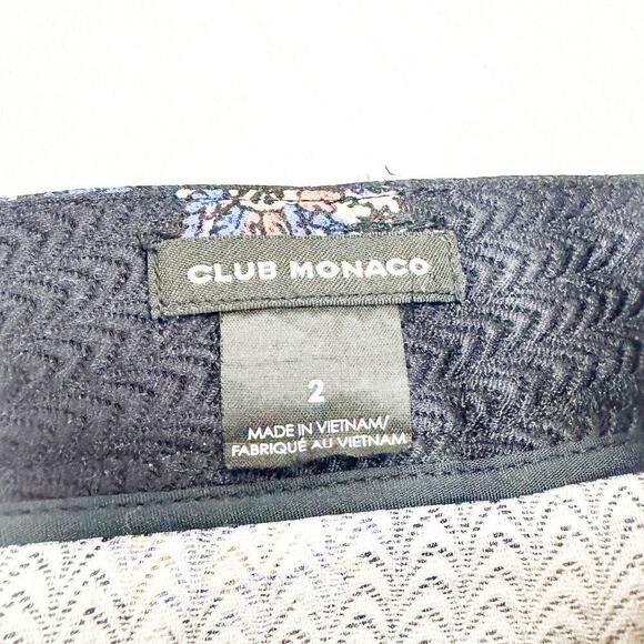 Club Monaco Silk Wool Flower Patterned Print Slack Pants Navy Size 2 - Picture 7 of 9